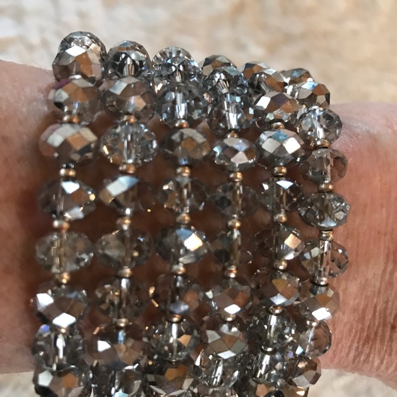 Jewelry - Pretty Six Strand Sparkling Crystal Bracelet Cuff